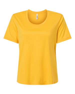 CORE365 CE10W Women's Capital Performance T-Shirt, front view - Campus Gold