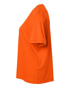 CORE365 CE10W Women's Capital Performance T-Shirt, side view - Campus Orange