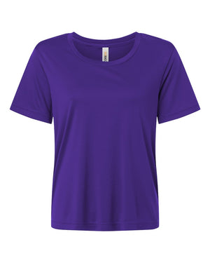 CORE365 CE10W Women's Capital Performance T-Shirt, front view - Campus Purple