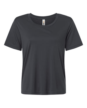 CORE365 CE10W Women's Capital Performance T-Shirt, front view - Carbon