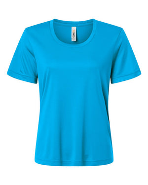 CORE365 CE10W Women's Capital Performance T-Shirt, front view - Electric Blue