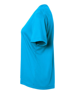 CORE365 CE10W Women's Capital Performance T-Shirt, side view - Electric Blue
