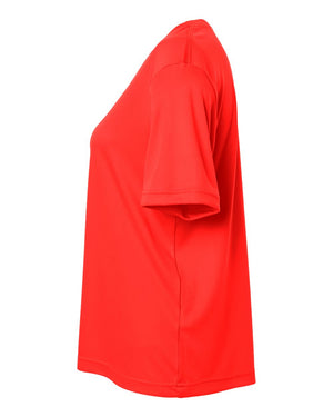 CORE365 CE10W Women's Capital Performance T-Shirt, side view - Marina Red