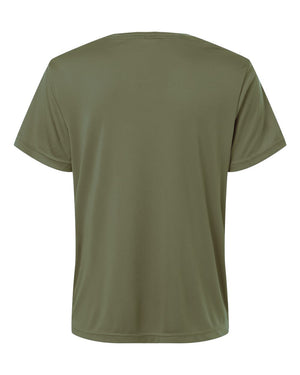 CORE365 CE10W Women's Capital Performance T-Shirt, back view - Military Green