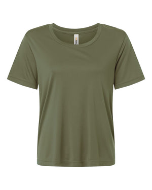 CORE365 CE10W Women's Capital Performance T-Shirt, front view - Military Green