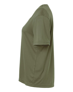 CORE365 CE10W Women's Capital Performance T-Shirt, side view - Military Green
