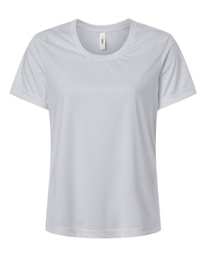 CORE365 CE10W Women's Capital Performance T-Shirt, front view - Platinum