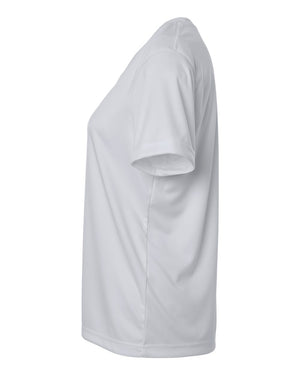CORE365 CE10W Women's Capital Performance T-Shirt, side view - Platinum