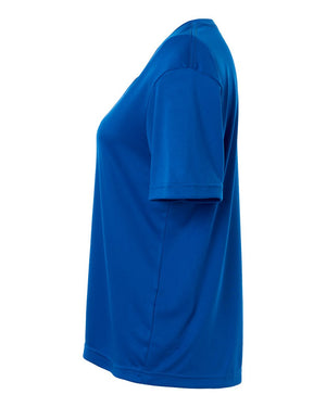 CORE365 CE10W Women's Capital Performance T-Shirt, side view - True Royal