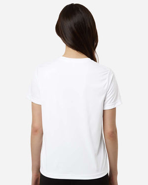 CORE365 CE10W Women's Capital Performance T-Shirt, model back view - White