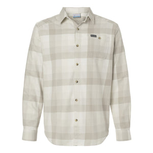 Columbia 161795 Men's Cornell Woods™ Flannel Shirt in Dark Stone Multi Buffalo Check — genuine manufacturer product photograph, square format