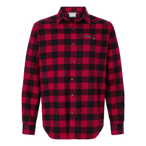 Columbia 161795 Men's Cornell Woods™ Flannel Shirt in Mountain Red Buffalo Check — genuine manufacturer product photograph, square format