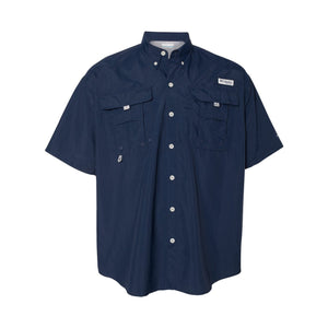 Columbia 212464 Men's PFG Bahama™ II Short Sleeve Shirt in Collegiate Navy — genuine manufacturer product photograph, square format