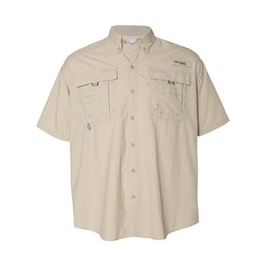 Columbia 212464 Men's PFG Bahama™ II Short Sleeve Shirt in Fossil — genuine manufacturer product photograph, square format