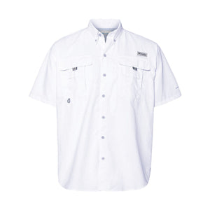 Columbia 212464 Men's PFG Bahama™ II Short Sleeve Shirt in White — genuine manufacturer product photograph, square format