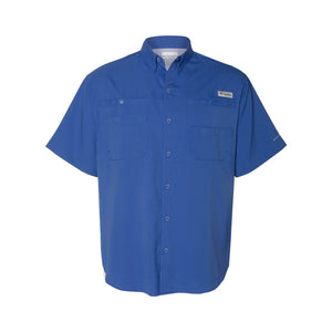Columbia 212468 Men's PFG Tamiami™ II Short Sleeve Shirt in Vivid Blue — genuine manufacturer product photograph, square format