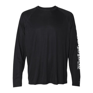 Columbia 212472 Men's PFG Terminal Tackle™ Long Sleeve T-Shirt in Black/ Cool Grey — genuine manufacturer product photograph, square format