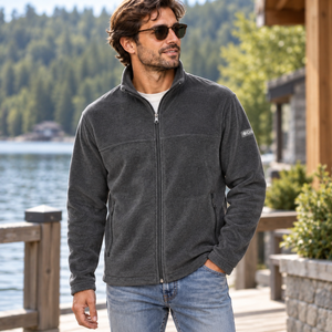Columbia 212478 Men's Steens Mountain™ Full Zip 2.0 Jacket in Charcoal Heather — square lifestyle photo matched to the actual garment