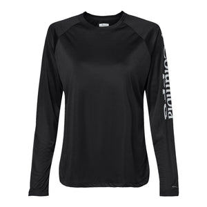 Columbia 212485 Women's PFG Tidal Tee™ II Long Sleeve in Black/ Cirrus Grey — genuine manufacturer product photograph, square format