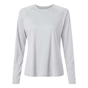 Columbia 212485 Women's PFG Tidal Tee™ II Long Sleeve in Cool Grey/ Vivid Blue — genuine manufacturer product photograph, square format