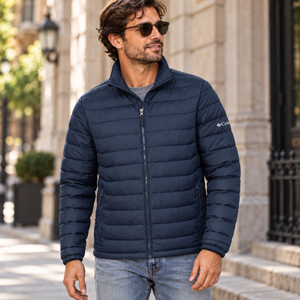 Columbia 212489 Men's Powder Lite™ II Jacket in Collegiate Navy — square lifestyle photo matched to the actual garment