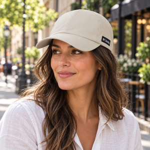 Columbia 216514 Crest Valley Ball Cap in Fossil — square lifestyle photo matched to the actual garment