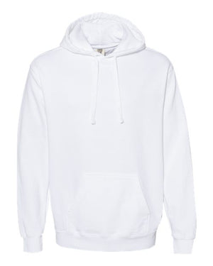 Comfort Colors 1567 White Unisex Garment-Dyed Hooded Sweatshirt, product front view