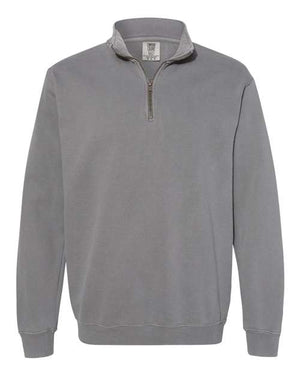 Comfort Colors 1580 Grey Unisex Garment-Dyed Quarter-Zip Sweatshirt, product front view