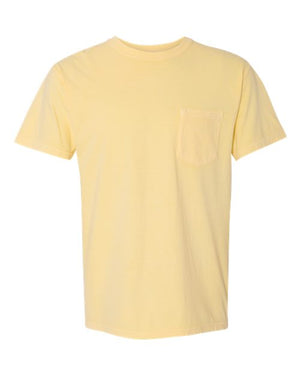 Comfort Colors 6030 Butter Unisex Garment-Dyed Heavyweight Pocket T-Shirt, product front view