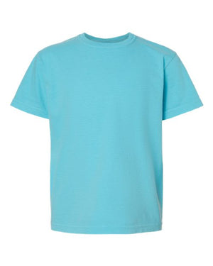 Comfort Colors 9018 Lagoon Youth Garment-Dyed Heavyweight T-Shirt, product front view