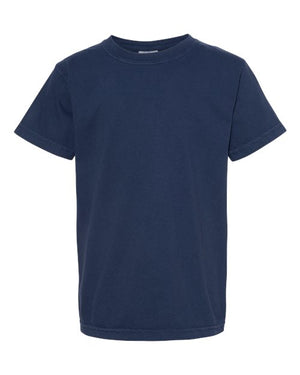 Comfort Colors 9018 True Navy Youth Garment-Dyed Heavyweight T-Shirt, product front view
