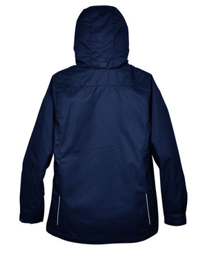 CORE365 78205 women's 3-in-1 jacket with fleece liner, back view - Classic Navy