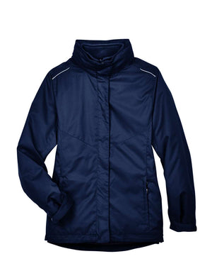 CORE365 78205 women's 3-in-1 jacket with fleece liner, front view - Classic Navy