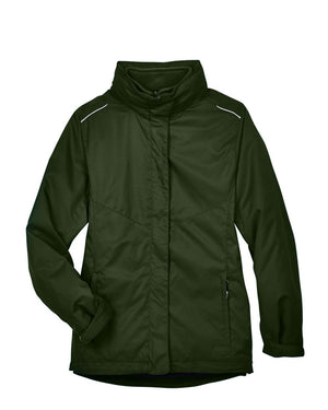 CORE365 78205 women's 3-in-1 jacket with fleece liner, front view - Forest