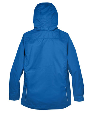 CORE365 78205 women's 3-in-1 jacket with fleece liner, back view - True Royal