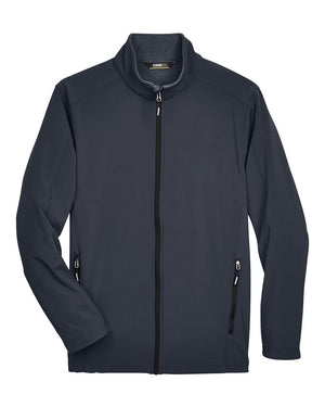 CORE365 88184 men's Cruise fleece bonded soft shell jacket, front view - Carbon