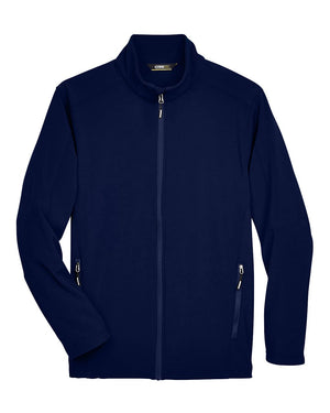 CORE365 88184 men's Cruise fleece bonded soft shell jacket, front view - Classic Navy