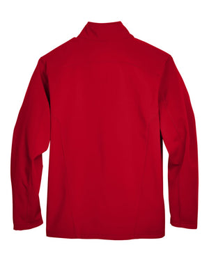 CORE365 88184 men's Cruise fleece bonded soft shell jacket, back view - Classic Red
