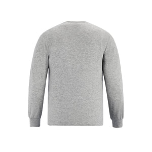 CSW 24/7 Breeze S05615 adult long sleeve crewneck T-shirt, back view - Athletic Grey Heather