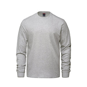 CSW 24/7 Breeze S05615 adult long sleeve crewneck T-shirt, front view - Athletic Grey Heather