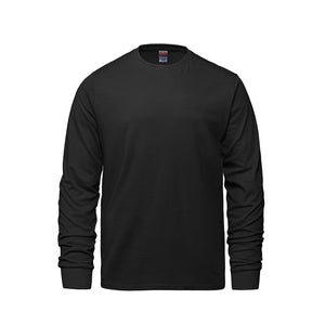 CSW 24/7 Breeze S05615 adult long sleeve crewneck T-shirt, front view - Black