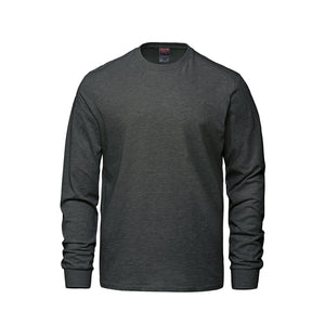 CSW 24/7 Breeze S05615 adult long sleeve crewneck T-shirt, front view - Charcoal Heather
