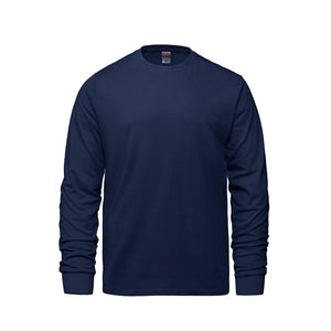 CSW 24/7 Breeze S05615 adult long sleeve crewneck T-shirt, front view - Navy