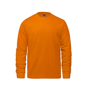 CSW 24/7 Breeze S05615 adult long sleeve crewneck T-shirt, front view - Orange
