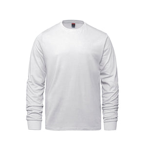 CSW 24/7 Breeze S05615 adult long sleeve crewneck T-shirt, front view - White