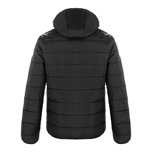CX2 L00980 Glacial men's puffy jacket with detachable hood in Black — back view