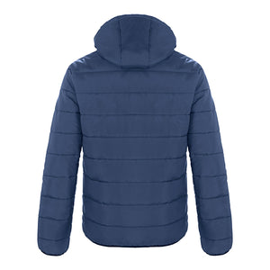 CX2 L00980 Glacial men's puffy jacket with detachable hood in Navy — back view