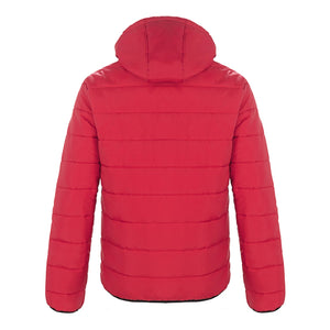CX2 L00980 Glacial men's puffy jacket with detachable hood in Red — back view
