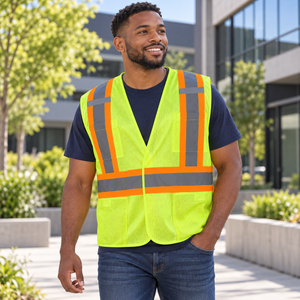 CX2 L01155 Sentinel Mesh Hi-Vis Tear-Away Safety Vest in Fluorescent Yellow - lifestyle view