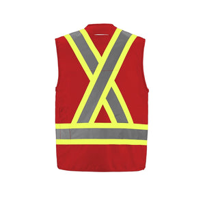 CX2 L01190 Surveyor Hi-Vis Multi-Pocket Safety Vest - supplier garment view 2